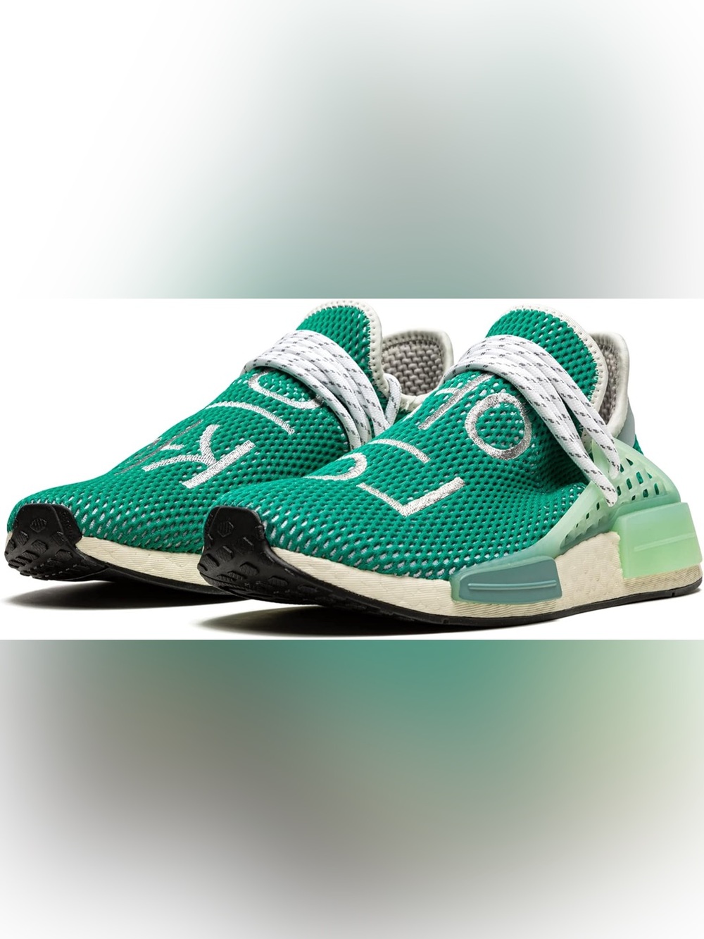Adidas x Pharrell NMD Hu Dash Green Sneakers Q46466 Men’s 6.5 Women’s 8‎